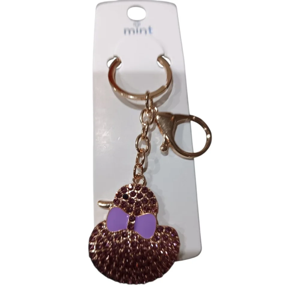 Duck your Favorite Valentine! Cute Purple Ducky Keychain Purse Backpack Charm!